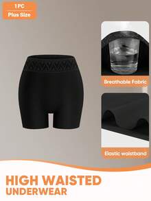 MIOTAN Bragas sin costuras de talle alto para mujer de talla grande, control de abdomen, levantamiento de glúteos, elásticas y transpirables - Negro - Ver 6