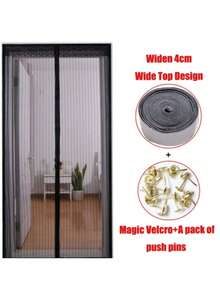 DeTODO Mosquitero Magnético, Cortina de Puerta anti-Mosquitos, Mosquitera Magnética para Puertas, Con Malla Super Fina Para Dejar Pasar el Aire Fresco, Cierra Automáticamente, Facil de Instalar - Negro - Ver 5