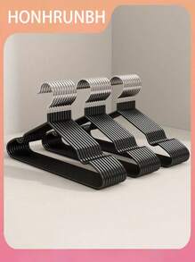 20/10 Piece Pack, Non-Slip Heavy Duty Hanger, (15.75" X 7.87"), Black Non-Slip Heavy Duty Hanger, Bedroom Supplies, Storage Supplies, Bedroom And Wardrobe Quality Durable Storage Solution - No Strenuous Hanging, Space Saving Design, Perfect For Life,Room Decoration