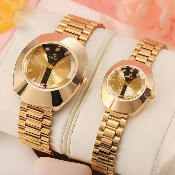 Classic Retro Diamond Studded Couple Watch, Fashionable Quartz Watch, The Best Holiday Gift For Girlfriend