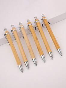 1pc/10pcs/30pcs/50pcs Personalized Wooden Pen With Engraved Name Or Logo, Creative & Exquisite Gift, Suitable For Christmas, Family, Friends, Women, Men,School Supplies,Back To School - Multicolor - View 5