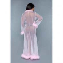 Marabou Robe - Turquoise - View 2