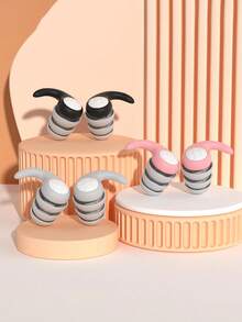 [1 Pair Reusable Sound-Blocking Earplugs] 1 Pair Silicone Earplugs, Comfortable & Durable, Premium Sound-Blocking Earbuds, Reusable For Swimming, Diving, Sleeping & Surfing, Unfragranced, Ear Care Product