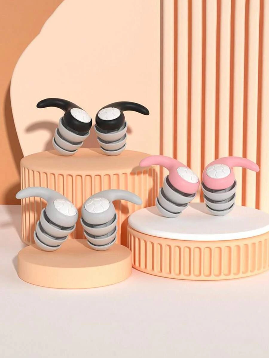 [1 Pair Reusable Sound-Blocking Earplugs] 1 Pair Silicone Earplugs, Comfortable & Durable, Premium Sound-Blocking Earbuds, Reusable For Swimming, Diving, Sleeping & Surfing, Unfragranced, Ear Care Product