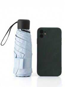 超轻小巧便携胶囊伞防紫外线伞迷你五折伞适用于学校、办公室、家居、旅行、返校用品