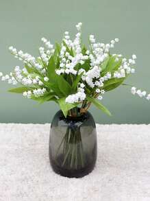 1 pieza / 10 piezas Ramo artificial de lirios Tallo de flor artificial de plástico verde Usado para bodas, novia, ramos blancos, jardín, habitación, escritorio, florero, decoración del hogar