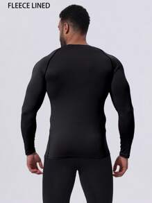 Maglia termica elastica aderente da base strato per attività sportive invernali come palestra, corsa, sci, ciclismo, pesca sul ghiaccio, con maniche lunghe in pile caldo, ideale per l'autunno e l'inverno, taglia extra large