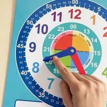 Gran reloj de demostración para pizarra en seco para enseñanza, reloj de aprendizaje para niños y niñas, educación Montessori, reloj de aprendizaje digital y analógico, reloj de enseñanza de la hora, decoración de pared para dormitorios de niños, reloj analógico para enseñar la hora a los niños, ayudas didácticas, suministros para aula y escuela en casa, aula, reloj para niños, juguetes educativos - Multicolor - Ver 6