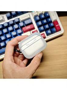 1PC Cute Cartoon Monster Skeleton Shaped Wavy Border With Black Ring Hook Creative Painted Wavy Refreshing Ins Style Casual Halloween Airpods 1/2/3/4/Pro/Pro2 Case With 3D Wavy Shape And Ring Hook - Multicolor - View 7