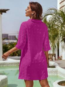 Women's Swimsuit Cover - Ups White Chiffon Bikini Swimwear Beach Dress Outfits Summer 6HQS - 深粉紅色 - 查看 5