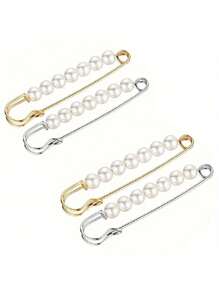 5pcs Golden Vintage Brooch Pin Set, Adjustable Waist Safety Pins, For Dresses And Jeans Clothing Decoration Dress Accessories Pin For Clothes Bag Charm School