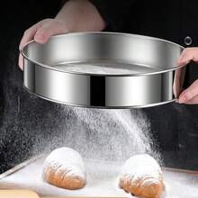 Stainless Steel 40/60 Mesh Flour Sifter - Rust-Resistant Ultra-Fine Sieve For Baking Powder, Sugar, And Vanilla | Overlock Kitchen Sifter, Round Stainless Steel Flour Sifter, 15cm And 20cm Stainless Steel Icing Sugar Strainer, Professional Fine Mesh Kitchen Flour Sifter - Silver - View 4