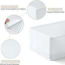 14-Pack Clothing Drawer Organizers - Fabric Baby Drawer Dividers, Foldable Washable Closet Storage Organizers - 3 Sizes For Underwear, Baby Clothes, Bras, Socks, Ties, Scarves, White