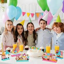 6pcs Wooden Ice Cream Dessert Decorations, Ice Cream Desktop Centerpiece Decor, Letters, Trucks, Fairy Wooden Signs, Bar Party Birthday Party Supplies