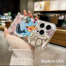 Funda para móvil con ranura para tarjetas. Compatible con phone 16, 15, 14, 13, 12 y 11. Permite guardar tarjetas y fotos. Diseño elegante y sencillo, transparente, esquinas reforzadas, anticaídas, con orificios para tarjetas. - Colores mixtos 1 - Ver 2