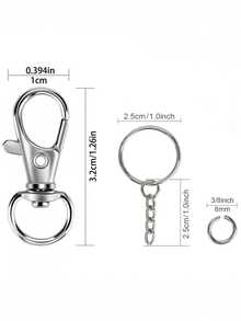 [Iron Material Keychain Crafting] 20/40/60/100 Keychain Making Kit, Iron Material, With Swivel Hooks, Key Rings, And Jump Rings For DIY Accessories Crafting - Keychain Aperture Chain - View 2