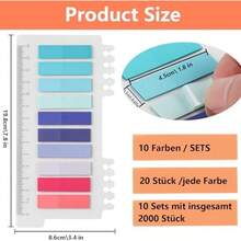 2000 قطعة من الملاحظات اللاصقة، شرائط لاصقة ، ملاحظات لاصقة شفافة باللون الباستيل، علامات مؤشر لاصقة ملونة للكتب والملاحظات والمدرسة والمكتب، لوازم مدرسية، العودة للمدرسة