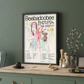 1 件著名流行歌手明星 Beabadoobee 海报复古音乐专辑封面帆布画墙壁艺术适用于酒吧俱乐部房间家居装饰粉丝礼物