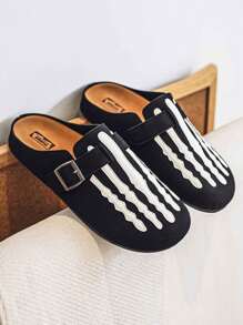 Men's Slippers 2025 New Summer Slip-On Open Toe Slippers, Men's Backless Adjustable Strap Faux Leather Slides, Premium Suede Leather Wood Look Sandals, Classic Casual Outdoor Streetwear Fashion Clogs Men's Beach Sports