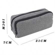 1个大容量铅笔盒，双层隔层铅笔袋，男女通用，黑色多功能文具收纳袋，适用于学校和办公室，可存放学习用品，返校必备 - 彩色 - 查看 4