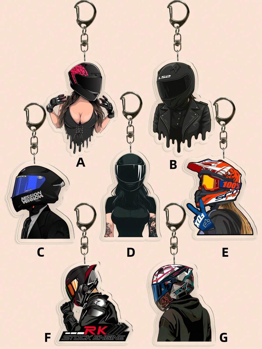 1 Piece Of Keychain For Male And Female Motorcycle Enthusiasts, Realistic And Cool Bag Charm Design, For Motorcyclists' Club, Extreme Sports , Car,Phone, Keychain, Gift For Friend Or Boyfriend Car Accessories Cute Goth Y2k - Multicolor - View 1