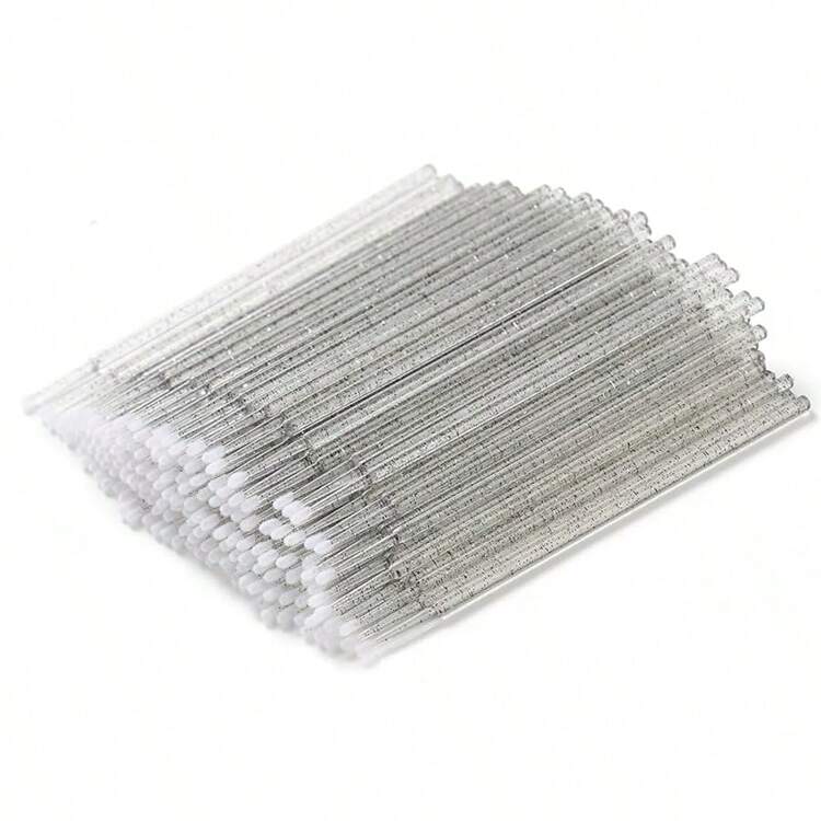 100pcs Disposable Eye Shadow Brushing Beautiful Eyelashes Crystal Rod Swab Sticks Coating Sticks For Grafting Eyelashes Removal Swab Sticks, Fake Eyelashes Cleaning Sticks, Eyebrow Brush, Eyeshadow Brush, Brush - Black - View 11