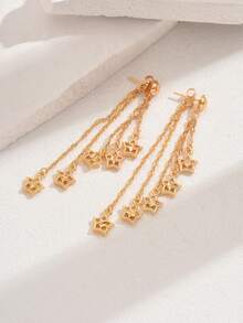 1 Pair Fashionable Classic Versatile Commute Elegant Tassel Pendant Earrings For Women - Yellow Gold - View 5