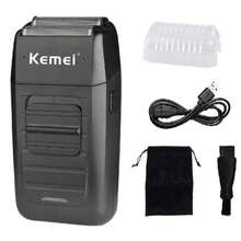 Kemei Afeitadora eléctrica inalámbrica recargable para hombres KM-1102, recortadora de vello facial de doble cuchilla reciprocante, acicalador potente multifunción, carga USB, color negro - Multicolor - Ver 14