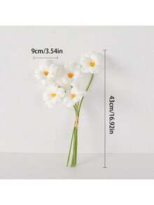 5 件人造花 PU 郁金香家居装饰人造花束假花酒店婚礼装饰花植物 - 彩色 - 查看 2