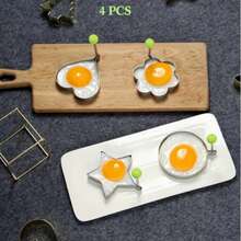 2 piezas de moldes de acero inoxidable para huevos - Moldes creativos antiadherentes para huevos fritos y panqueques, herramienta de moldeado DIY para el desayuno, adecuada para cocinar, hornear y preparación de alimentos - Apta para Navidad, Halloween, Pascua, Acción de Gracias, Día de San Patricio, herramienta de cocción de panqueques y huevos sin electricidad, accesorio de cocina caravana, color aleatorio - Multicolor - Ver 7