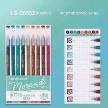 Bút gel Languo 9 màu dung tích lớn, bút marker acrylic không trong suốt, bút vẽ doodle phong cách Ins đơn giản dễ thương màu Morandi & Candy, bút lập kế hoạch cho học sinh vẽ nghệ thuật, vẽ truyện tranh, ghi chép - Nhiều màu - Xem 15