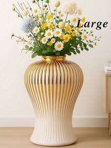 金釉陶瓷花瓶，现代轻奢家居装饰，适合夏季客厅、母亲节和季节性造型 - 彩色 - 查看 12