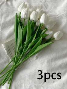 3/10 件人造郁金香花装饰，逼真的假郁金香花束，适用于家庭、办公室、婚礼、派对、花园装饰、客厅、卧室、餐桌、室内室外 - 粉色 - 查看 13