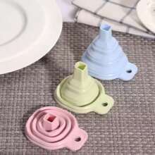 Novelty Silicone Folding Funnel Telescopic Long Collapsible Style For Household Liquid Dispensing Kitchen Gadgets Pink