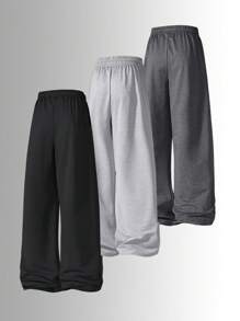 1 Piece Men's Outdoor Casual Wear Pants - All Seasons - Casual Wide Leg Sweatpants With Basic Drawstring Waistband And Cuffs