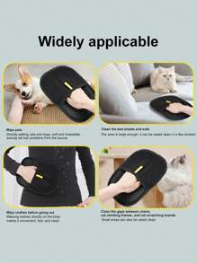 1 Guante quitapelos estático para mascotas, cepillo de doble cara, herramienta eficiente de belleza y eliminación de pelo, herramienta reutilizable de eliminación de pelo, guantes esenciales para el cuidado de mascotas, adecuado para limpiar, eliminar pelo, limpiar alfombras, sofás