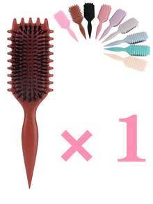 卷发造型梳 - 防毛躁，顺滑造型梳，适用于卷发、波浪发和螺旋发，梳齿柔软，具有头皮按摩功能，轻巧便携，干湿两用，可吹干，增加蓬松度，打造清晰卷度，适合居家、旅行、沙龙和日常使用。