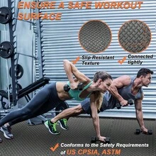 24/48 Tiles Gym Flooring Gym Mats Exercise Mat For Floor Workout Mat Foam Floor Tiles For Home Gym Equipment Garage - 四十八 黑色 - 查看 6