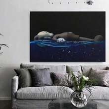 1PC FramedFramed 1PC Room Decor Kawss Poster Kawaii Kaw Poster TrendCanvas Art Printing Living Room Corridor Room Decoration Kawss Figure Canvas Wall Art Men HypebeastRoom Decor- (Wrapped Canvas) - Black - View 2