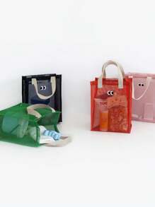 大眼睛透气网眼旅行沙滩游泳洗漱用品收纳手提包