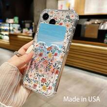 Funda para teléfono 1 funda transparente para teléfono móvil con ranura para tarjetas adecuada para teléfonos móviles 16 15 14 13 12 11 con tarjetas y fotos que se pueden insertar. - Colores mixtos 1 - Ver 5