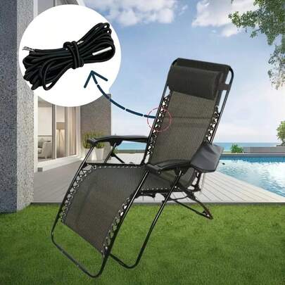 1 Set Zero Gravity Chair Replacement Fabric Covers, Anti-Gravity Recliner Cover With Replacement Elastic Cords, Home Furniture Replacement Parts, Suitable For Outdoor Lounge Chair, Patio, Lawn, Beach Hammock Chair (Black)