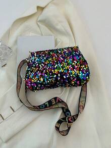 时尚彩色亮片单肩包