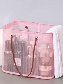 Large Mesh Shower Bag, Unisex Waterproof Beach Bag, Travel Gym Yoga Spa Toiletry Storage Organizer, Dirty Clothes Basket For Seaside Holiday
