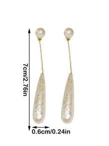 CVNANA 2 piezas Pendientes elegantes franceses con textura de gota de agua y perlas falsas para mujeres, diseño exclusivo de alta gama de doble uso | Pendientes de boda nupciales | Adecuados para que las mujeres los usen, exquisitos, lujosos y elegantes, apropiados para todas las ocasiones, un regalo ideal