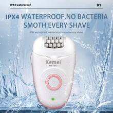 Kemei KM-7113 三合一女士脱毛器 - 女士剃毛器和修剪器 | 适用于比基尼区域、腋下、腿部和全身脱毛，也可作为面部剃刀使用 | 旅行必备，专为满足女性需求而设计的脱毛器，情人节礼物