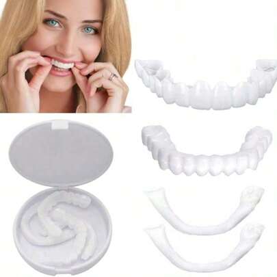 2 piezas Kit de decoración para blanquear los dientes con sonrisa, 2da generación,modelo de dientes