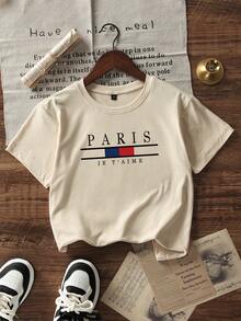 Tween Boys Casual Graphic Print Crew Neck Short Sleeve T-Shirt, Summer