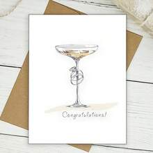 1 件祝贺婚礼订婚卡优雅香槟酒杯带戒指完美礼物送给新婚夫妇朋友新娘送礼会或周年庆典独特的订婚贺卡（带信封 + 贺卡） - 彩色 - 查看 11