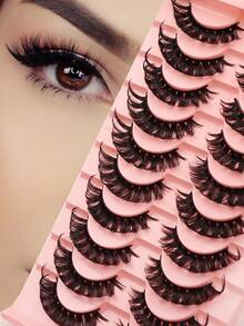 10对15毫米加长交叉假睫毛 - 黑色 - 查看 13